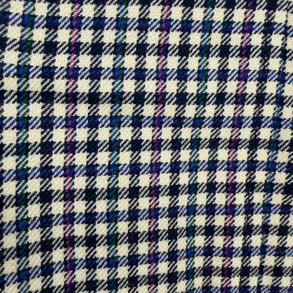 Pendleton Blazer Womens 10 USA Wool Mini Check Navy Cream Plaid Lined Jacket - Picture 5 of 8